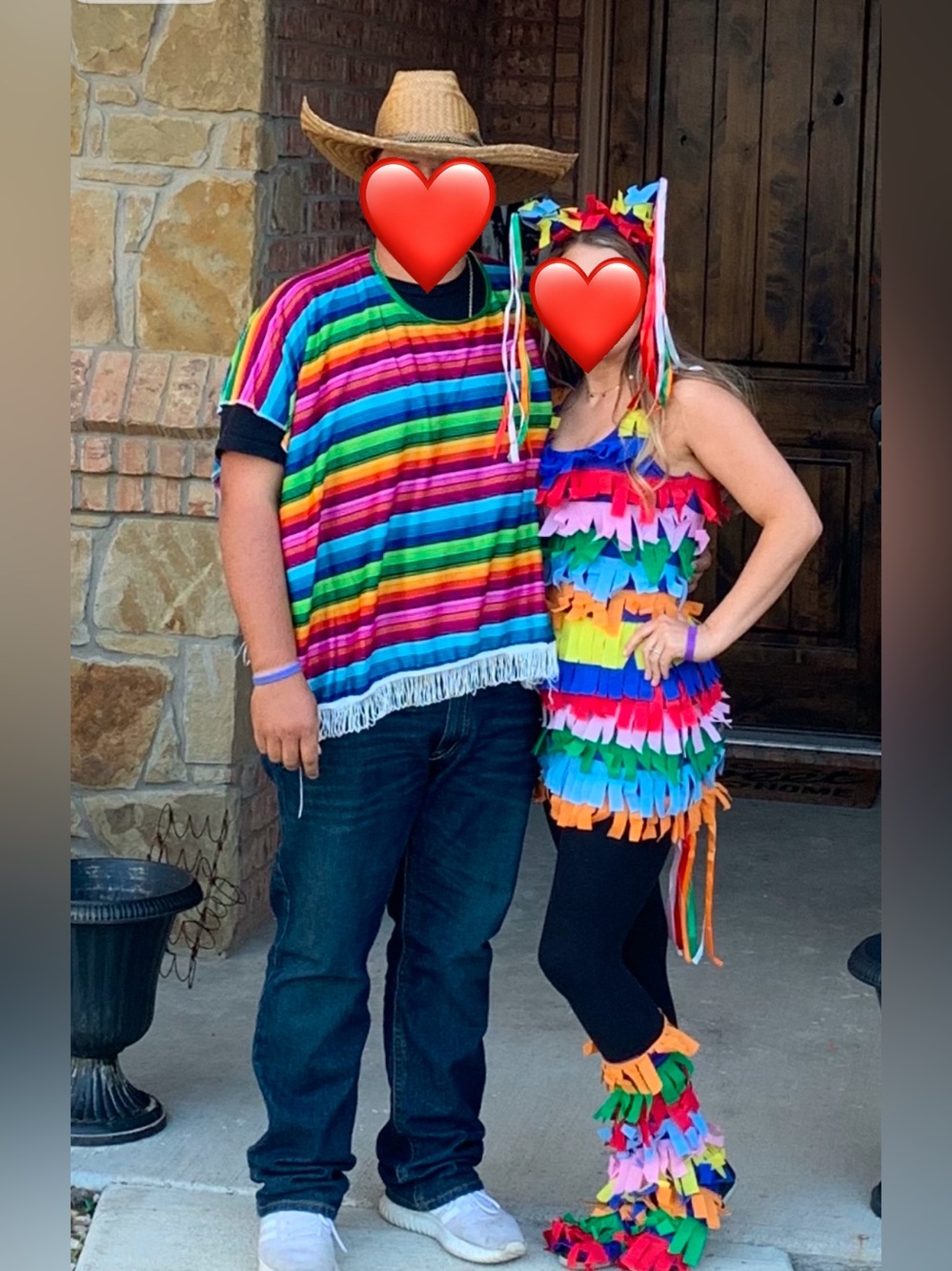 Couples Halloween Costume Piñata and Serape Poncho